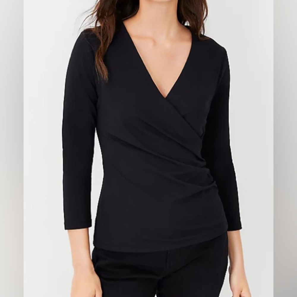 Petite Refined Stretch Wrap Top
